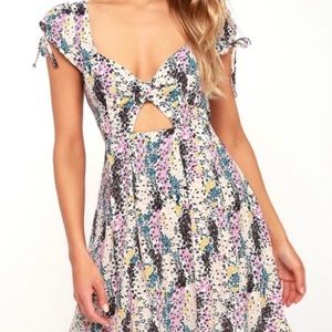 Free People Miss Right Mini Cutout Skater Dress